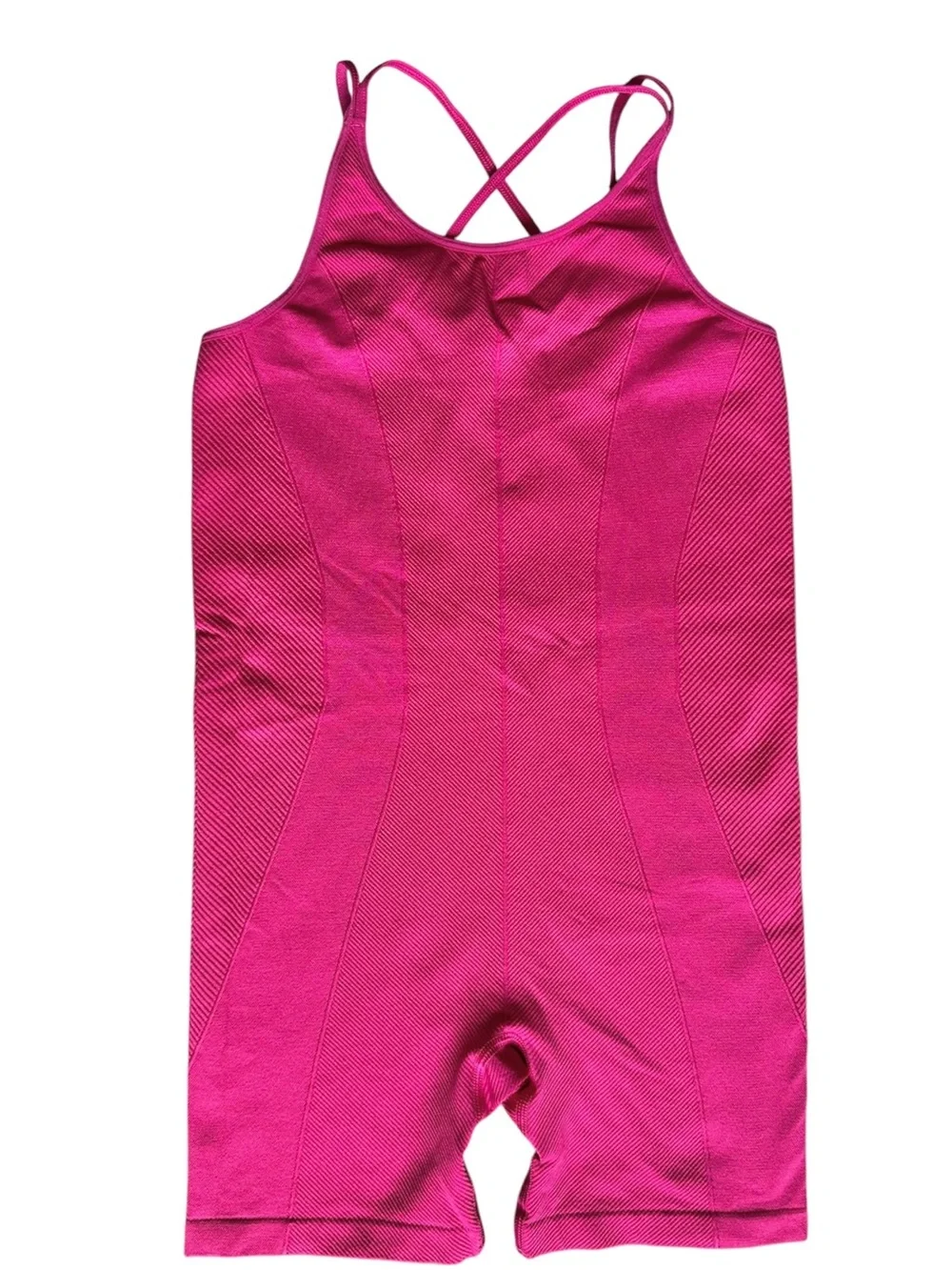 All in Motion Size 10/12 Girls strap magenta pink shorts leotard